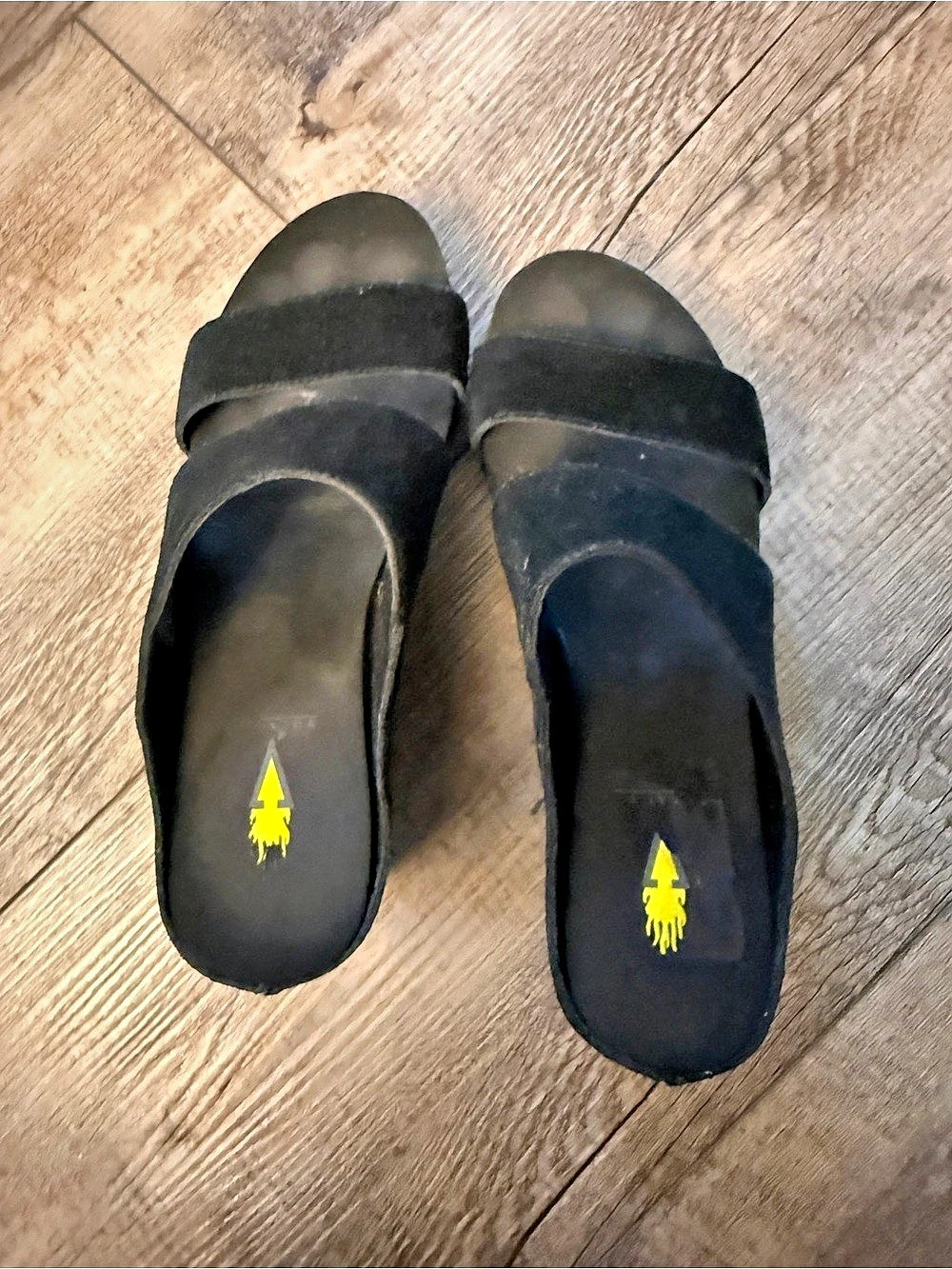 Volatile Black Wedge Sandals US 7